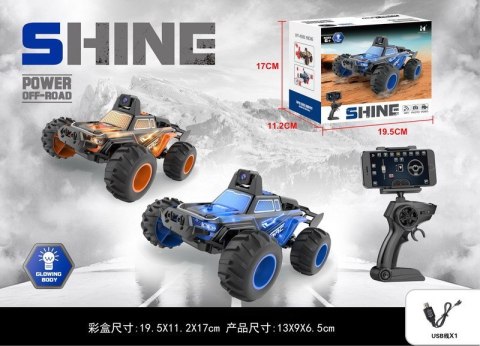 Zdalnie sterowane Autko terenowe SHINE z Kamerą Wi-Fi dla dzieci 6+ Pilot 2,4 GHz + Chwytak na telefon + 6 Kubków + Światła Zdalnie sterowane Autko terenowe SHINE z Kamerą Wi-Fi dla dzieci 6+ Pilot 2,4 GHz + Chwytak na telefon + 6 Kubków + Światła