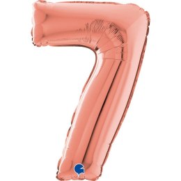 Balon foliowy Cyfra 7 Rose Gold - 66 cm Grabo