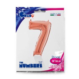 Balon foliowy Cyfra 7 Rose Gold - 66 cm Grabo