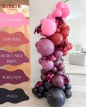 Balony lateksowe Burgundy, bordowy 45cm, 25 szt.