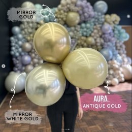 Balony lateksowe Kalisan AURA Antique Gold, złote, 45cm, 25szt.