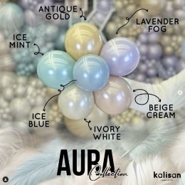 Balony lateksowe Kalisan AURA Beige Cream, beżowe, kremowe, 30cm, 50szt.
