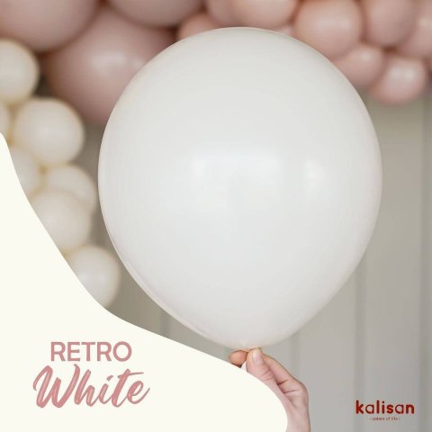 Balony lateksowe Kalisan Retro White, biały, 30cm, 100 szt. Balony lateksowe Kalisan Retro White, biały, 30cm, 100 szt.