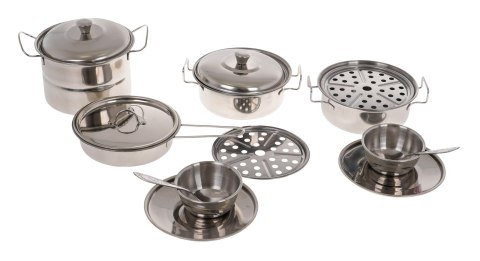 Zestaw metalowych Garnków dla dzieci 3+ Akcesoria 23 el. + Zastawa + Przybory kuchenne + Fartuszek kucharza Zestaw metalowych Garnków dla dzieci 3+ Akcesoria 23 el. + Zastawa + Przybory kuchenne + Fartuszek kucharza