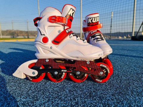 Rolki Damskie Męskie Białe Kauczukowe Solidne z Hamulcem KUBISPORT roz. 41 Rolki Damskie Męskie Białe Kauczukowe Solidne z Hamulcem KUBISPORT roz. 41