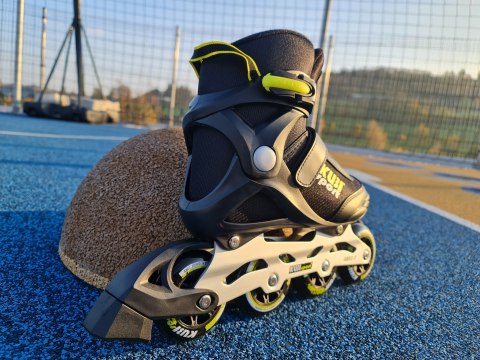 Rolki Damskie Męskie Czarne Kauczukowe Solidne z Hamulcem KUBISPORT roz. 43
