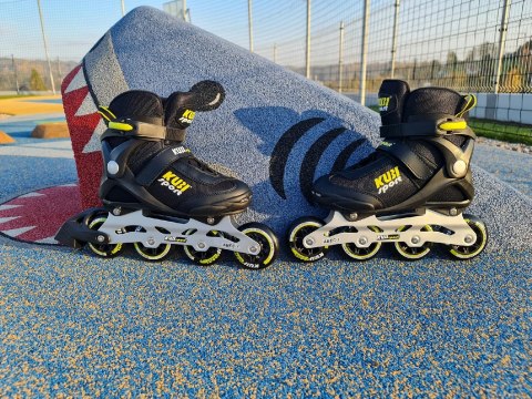 Rolki Damskie Męskie Czarne Kauczukowe Solidne z Hamulcem KUBISPORT roz. 45 Rolki Damskie Męskie Czarne Kauczukowe Solidne z Hamulcem KUBISPORT roz. 45
