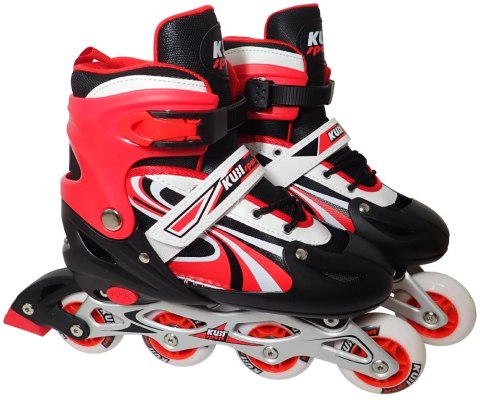 Rolki dla Dzieci Dziecięce Regulowane Czerwone Solidne KUBISPORT r. 31-24 Rolki dla Dzieci Dziecięce Regulowane Czerwone Solidne KUBISPORT r. 31-24