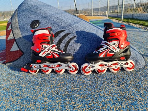 Rolki dla Dzieci Dziecięce Regulowane Czerwone Solidne KUBISPORT r. 31-24 Rolki dla Dzieci Dziecięce Regulowane Czerwone Solidne KUBISPORT r. 31-24