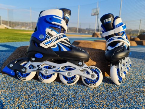 Rolki dla Dzieci Dziecięce Regulowane Niebieskie Solidne KUBISPORT r. 39-42 Rolki dla Dzieci Dziecięce Regulowane Niebieskie Solidne KUBISPORT r. 39-42