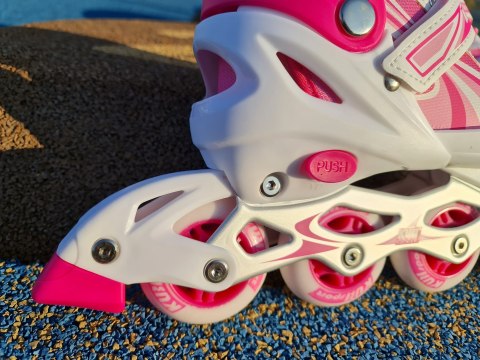 Rolki dla Dzieci Dziecięce Regulowane Różowe Solidne KUBISPORT r. 39-42 Rolki dla Dzieci Dziecięce Regulowane Różowe Solidne KUBISPORT r. 39-42