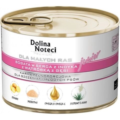 Dolina Noteci Premium Dla Psów Małych Ras Junior Bogata W Serca Z Indyka Z Wątróbką Z Gęsi 185g Dolina Noteci Premium Dla Psów Małych Ras Junior Bogata W Serca Z Indyka Z Wątróbką Z Gęsi 185g