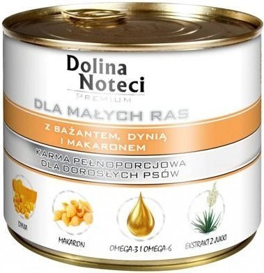 Dolina Noteci Premium Dla Psów Małych Ras Z Bażantem, Dynią I Makaronem 185g Dolina Noteci Premium Dla Psów Małych Ras Z Bażantem, Dynią I Makaronem 185g