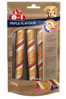 8in1 Triple Flavour Skręcane Pałeczki Dla Psów 113g 8in1 Triple Flavour Skręcane Pałeczki Dla Psów 113g
