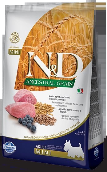 Farmina N&D Ancestral Grain Canine Adult Mini Lamb&Blueberry 7kg Farmina N&D Ancestral Grain Canine Adult Mini Lamb&Blueberry 7kg