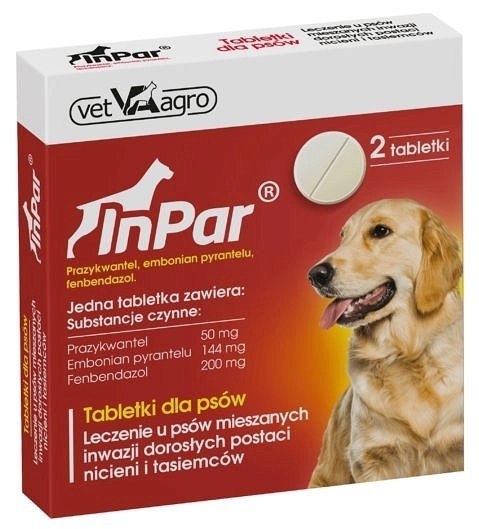 Vet-Agro InPar Tabletki Odrobaczające Dla Psa 2szt Vet-Agro InPar Tabletki Odrobaczające Dla Psa 2szt