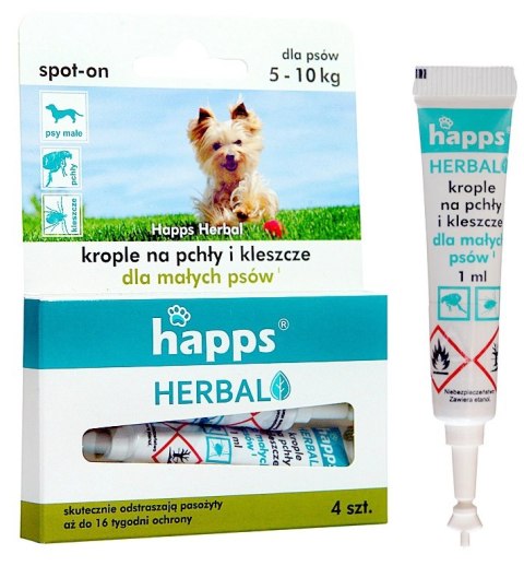 Bros Happs Herbal Krople Na Pchły I Kleszcze Dla Małych Psów 4 Tubki Bros Happs Herbal Krople Na Pchły I Kleszcze Dla Małych Psów 4 Tubki
