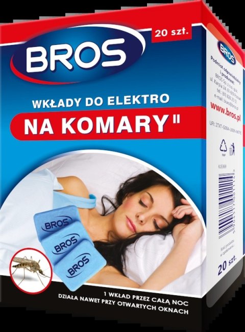 Bros Wkłady Do Elektro Na Komary 20 szt Bros Wkłady Do Elektro Na Komary 20 szt