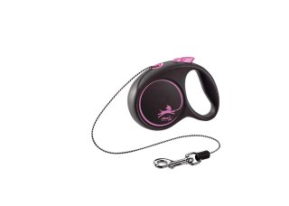 Flexi Smycz Black Design XS Linka 3m Do 8kg Różowa