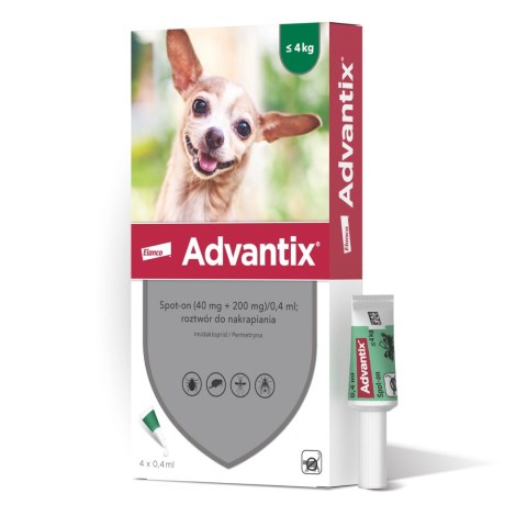 Bayer Advantix Krople Na Kleszcze I Pchły 4x0,4ml Bayer Advantix Krople Na Kleszcze I Pchły 4x0,4ml