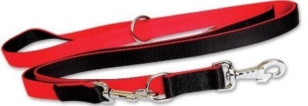 Dingo Extra Smycz Przepinana Z Podwójnej Taśmy Dla Psa Czerwono-Czarna 220cm Dingo Extra Smycz Przepinana Z Podwójnej Taśmy Dla Psa Czerwono-Czarna 220cm