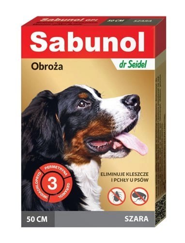 Laboratorium DermaPharm Sabunol Szara Obroża Przeciw Pchłom I Kleszczom Dla Psa 50cm Laboratorium DermaPharm Sabunol Szara Obroża Przeciw Pchłom I Kleszczom Dla Psa 50cm