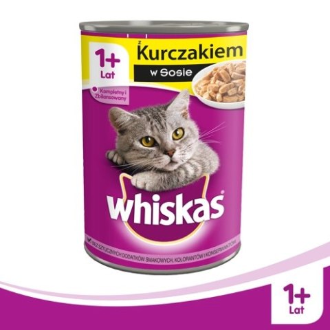 WHISKAS Karma Mokra 1+ Z Kurczakiem W Sosie 400g WHISKAS Karma Mokra 1+ Z Kurczakiem W Sosie 400g