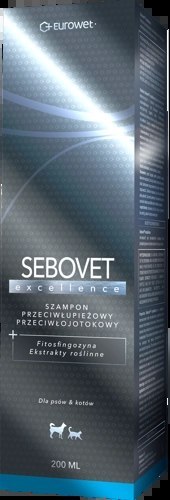 Eurowet Sebovet Excellence Szampon Przeciwłupieżowy I Przeciwłojotokowy Dla Psów I Kotów 200ml Eurowet Sebovet Excellence Szampon Przeciwłupieżowy I Przeciwłojotokowy Dla Psów I Kotów 200ml