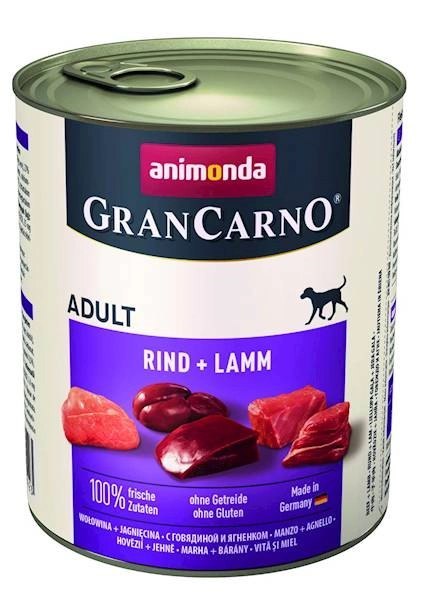 Animonda Grancarno Adult Dog Wołowina + Jagnięcina 800g Animonda Grancarno Adult Dog Wołowina + Jagnięcina 800g