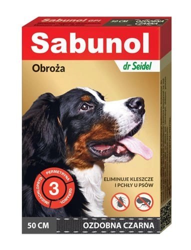 Laboratorium DermaPharm Sabunol Czarna Obroża Przeciw Pchłom I Kleszczom Dla Psa 50cm Laboratorium DermaPharm Sabunol Czarna Obroża Przeciw Pchłom I Kleszczom Dla Psa 50cm