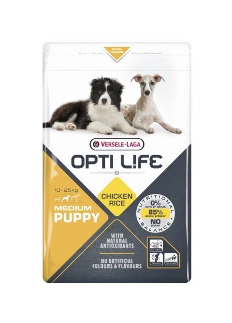 Versele-Laga Opti Life Puppy Medium Z Kurczakiem Dla Szczeniąt Średnich Ras 2,5kg Versele-Laga Opti Life Puppy Medium Z Kurczakiem Dla Szczeniąt Średnich Ras 2,5kg