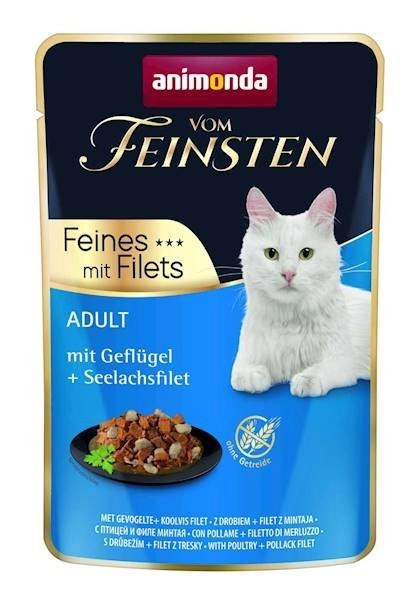 ANIMONDA Cat Vom Feinsten Adult Drób + Filet Z Mintaja Saszetka 85g ANIMONDA Cat Vom Feinsten Adult Drób + Filet Z Mintaja Saszetka 85g