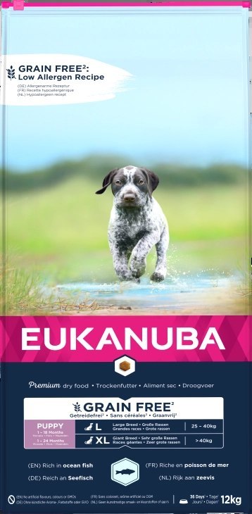 Eukanuba Puppy&Junior Large Breeds Grain Free Łosoś 12kg Eukanuba Puppy&Junior Large Breeds Grain Free Łosoś 12kg