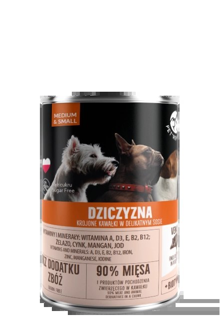PetRepublic Dziczyzna Krojone Kawałki W Delikatnym Sosie 400g PetRepublic Dziczyzna Krojone Kawałki W Delikatnym Sosie 400g
