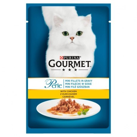 Purina Gourmet Perle Karma dla kotów mini fileciki w sosie z kurczakiem 85 g Purina Gourmet Perle Karma dla kotów mini fileciki w sosie z kurczakiem 85 g