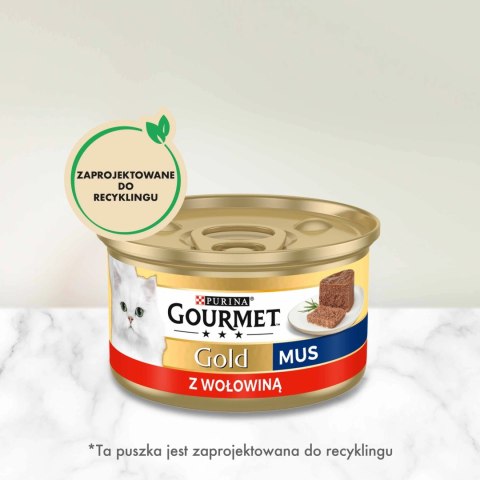 Purina Gourmet Gold mus z wołowiną 85g Purina Gourmet Gold mus z wołowiną 85g