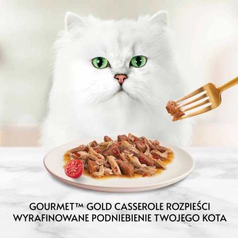 Purina Gourmet Gold z wołowiną i kurczakiem w sosie z pomidorami 85g Purina Gourmet Gold z wołowiną i kurczakiem w sosie z pomidorami 85g