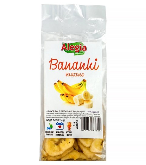 ALEGIA Przysmak Banany Suszone 50g ALEGIA Przysmak Banany Suszone 50g