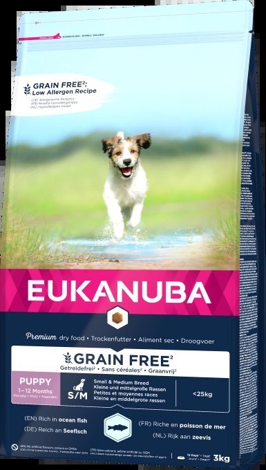 Eukanuba Puppy&Junior Small/Medium Grain Free Łosoś 3kg Eukanuba Puppy&Junior Small/Medium Grain Free Łosoś 3kg