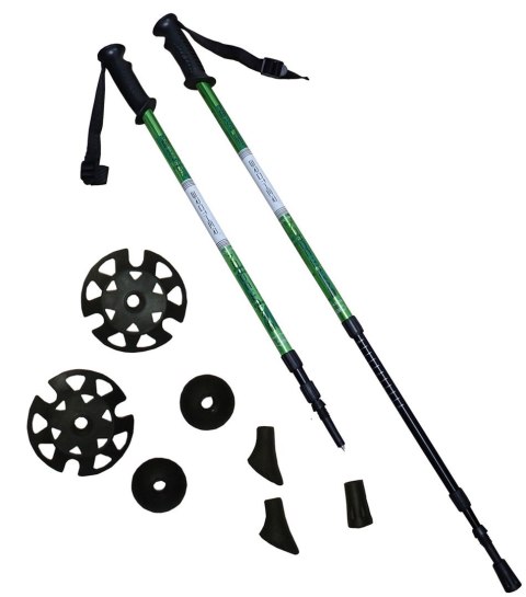 Kije Trekkingowe Regulowane ACRA 65 - 135 cm Zielone Kije Trekkingowe Regulowane ACRA 65 - 135 cm Zielone
