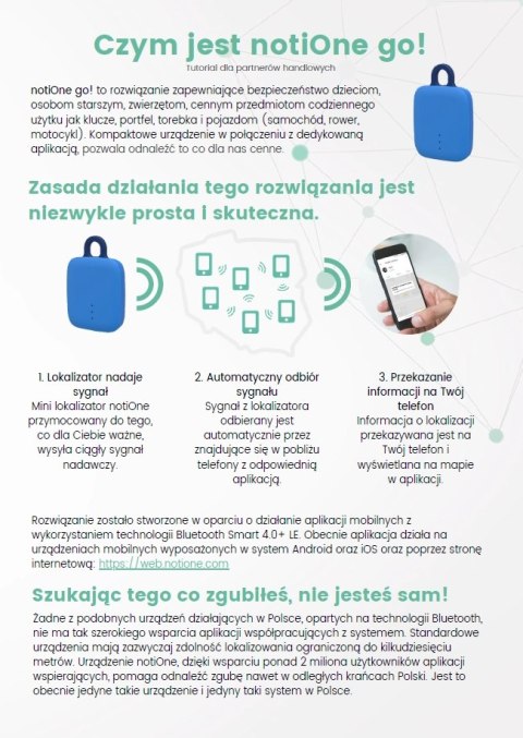 NotiOne Go! - Lokalizator Bluetooth Czarny NotiOne Go! - Lokalizator Bluetooth Czarny