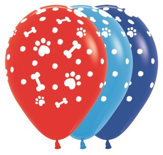 Balony lateksowe Sempertex Łapki, Psi Patrol, 30cm, 25szt.