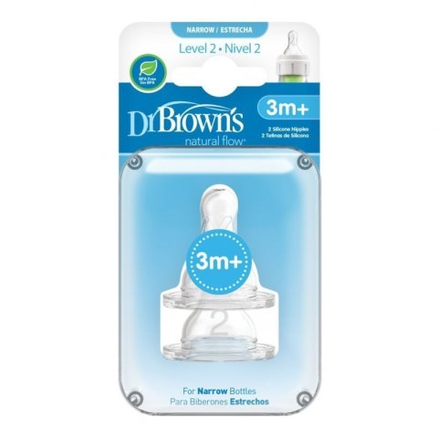 Smoczki 2 standard silicon 2 szt 3m+ DR BROWNS Smoczki 2 standard silicon 2 szt 3m+ DR BROWNS