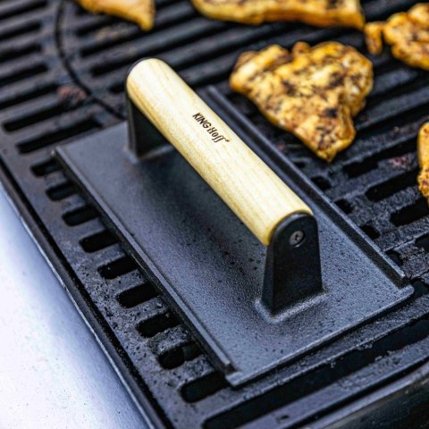 PRASKA ŻELIWNA DO MIĘSA BURGERÓW 21 X 10,8CM KINGHOFF KH-1758 PRASKA ŻELIWNA DO MIĘSA BURGERÓW 21 X 10,8CM KINGHOFF KH-1758