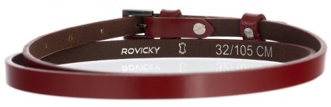 Wąski, skórzany pasek damski ze sprzączką, do sukienki - Rovicky Wąski, skórzany pasek damski ze sprzączką, do sukienki - Rovicky