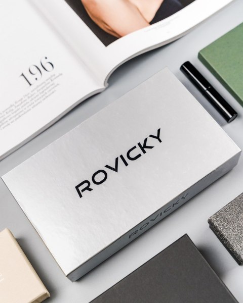 Kolorowy portfel damski z dwiema sekcjami, skóra naturalna - Rovicky Kolorowy portfel damski z dwiema sekcjami, skóra naturalna - Rovicky